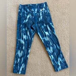 Nike Aqua and Navy Patterned Leggings